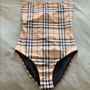 Burberry Reversible one piece strapless- swimsuit
